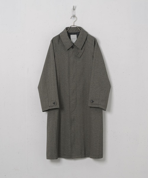 Alcindor Materials（アルシンダーマテリアルズ）の「Imitation tweed bal collar coat/イミテーションツィードバルカラーコート（ステンカラーコート・メンズ・ブラウン/グレー・MEDIUM/LARGE）」の8枚目の写真