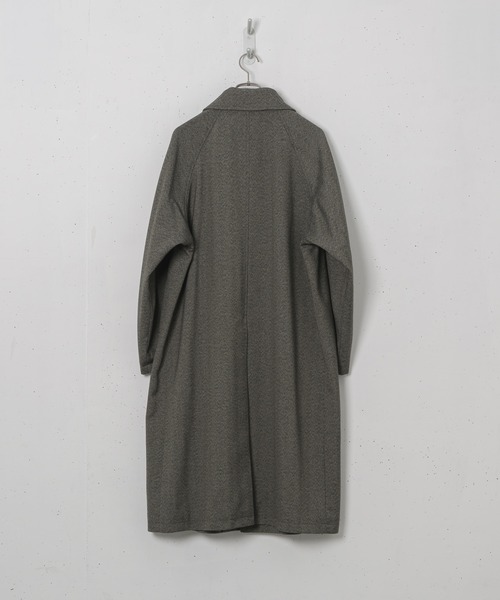 Alcindor Materials（アルシンダーマテリアルズ）の「Imitation tweed bal collar coat/イミテーションツィードバルカラーコート（ステンカラーコート・メンズ・ブラウン/グレー・MEDIUM/LARGE）」の9枚目の写真