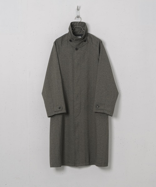 Alcindor Materials（アルシンダーマテリアルズ）の「Imitation tweed bal collar coat/イミテーションツィードバルカラーコート（ステンカラーコート・メンズ・ブラウン/グレー・MEDIUM/LARGE）」の10枚目の写真