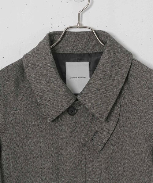 Alcindor Materials（アルシンダーマテリアルズ）の「Imitation tweed bal collar coat/イミテーションツィードバルカラーコート（ステンカラーコート・メンズ・ブラウン/グレー・MEDIUM/LARGE）」の12枚目の写真