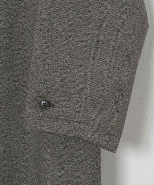Alcindor Materials（アルシンダーマテリアルズ）の「Imitation tweed bal collar coat/イミテーションツィードバルカラーコート（ステンカラーコート・メンズ・ブラウン/グレー・MEDIUM/LARGE）」の14枚目の写真