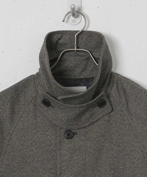 Alcindor Materials（アルシンダーマテリアルズ）の「Imitation tweed bal collar coat/イミテーションツィードバルカラーコート（ステンカラーコート・メンズ・ブラウン/グレー・MEDIUM/LARGE）」の19枚目の写真