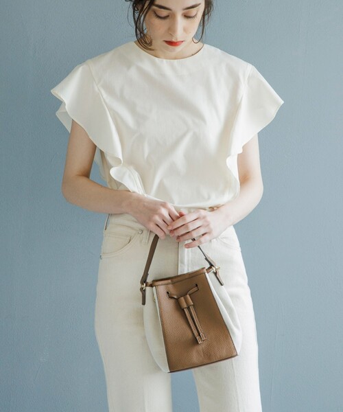 OPAQUE.CLIP(オペークドットクリップ)の「◆エルガリーコンビ巾着ミニショルダー(ショルダーバッグ・レディース・ブラック/ダークブラウン/オフホワイト・00)」の6枚目の写真