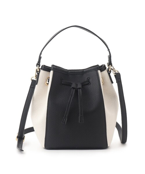 OPAQUE.CLIP(オペークドットクリップ)の「◆エルガリーコンビ巾着ミニショルダー(ショルダーバッグ・レディース・ブラック/ダークブラウン/オフホワイト・00)」の16枚目の写真