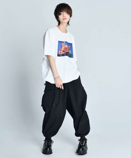 ADRER（アドラー）の「Heavy cotton flower big T-shiet/ヘビーコットンフラワーグラフィックTシャツ（Tシャツ/カットソー・メンズ・ホワイト/ブラック・SMALL/MEDIUM/LARGE/X-SMALL）」の6枚目の写真