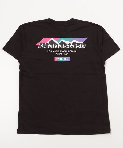 MILKFED.(ミルクフェド)の「MILKFED. × MANASTASH /ミルクフェド×マナスタッシュ MOUNTAIN COLOR LOGO T-SHIRT マウンテンカラーロゴTシャツ(Tシャツ/カットソー・レディース・ホワイト/ブラック・MEDIUM/X-LARGE/LARGE)」の3枚目の写真