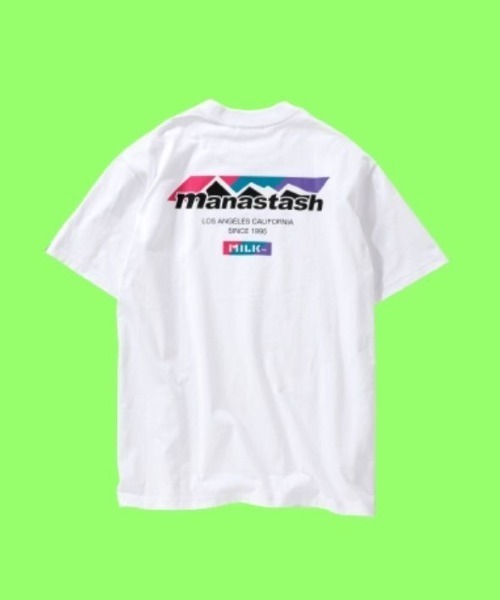 MILKFED.(ミルクフェド)の「MILKFED. × MANASTASH /ミルクフェド×マナスタッシュ MOUNTAIN COLOR LOGO T-SHIRT マウンテンカラーロゴTシャツ(Tシャツ/カットソー・レディース・ホワイト/ブラック・MEDIUM/X-LARGE/LARGE)」の2枚目の写真