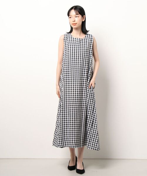 COCODEAL ノースリーブチェック柄ロングワンピース【size ②】 COCODEAL ノースリーブチェック柄ロングワンピース【size ②