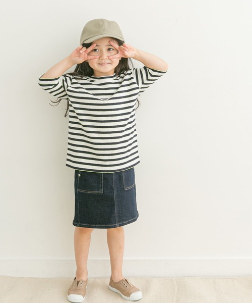 FORK&SPOON(フォークアンドスプーン)の「『親子リンク』FORK&SPOON 2toneボーダーTシャツ(KIDS)(Tシャツ/カットソー・キッズ・ブラック系その他/ブルー系その他・120/105/135)」の3枚目の写真