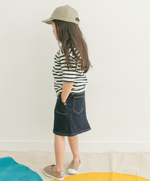 FORK&SPOON(フォークアンドスプーン)の「『親子リンク』FORK&SPOON 2toneボーダーTシャツ(KIDS)(Tシャツ/カットソー・キッズ・ブラック系その他/ブルー系その他・120/105/135)」の6枚目の写真