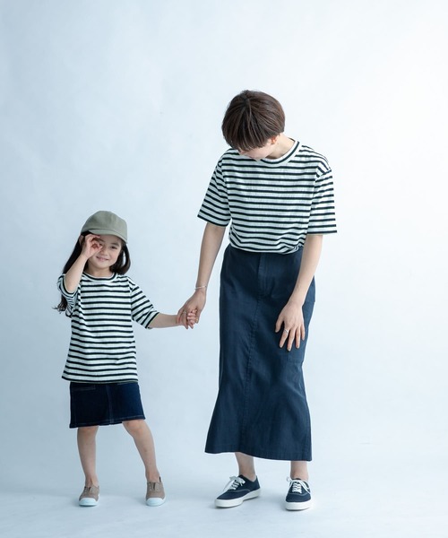 FORK&SPOON(フォークアンドスプーン)の「『親子リンク』FORK&SPOON 2toneボーダーTシャツ(KIDS)(Tシャツ/カットソー・キッズ・ブラック系その他/ブルー系その他・120/105/135)」の8枚目の写真