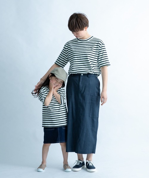 FORK&SPOON(フォークアンドスプーン)の「『親子リンク』FORK&SPOON 2toneボーダーTシャツ(KIDS)(Tシャツ/カットソー・キッズ・ブラック系その他/ブルー系その他・120/105/135)」の9枚目の写真