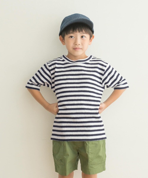 FORK&SPOON(フォークアンドスプーン)の「『親子リンク』FORK&SPOON 2toneボーダーTシャツ(KIDS)(Tシャツ/カットソー・キッズ・ブラック系その他/ブルー系その他・120/105/135)」の11枚目の写真