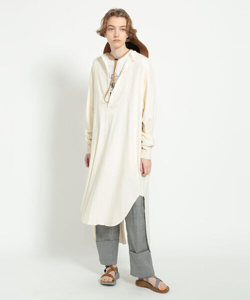 BEAMS BOY（ビームスボーイ）の「BEAMS BOY / リブ ユーロ ヴィンテージ ワンピース（ワンピース・レディース・ネイビー/ナチュラル・ONE SIZE）」の14枚目の写真