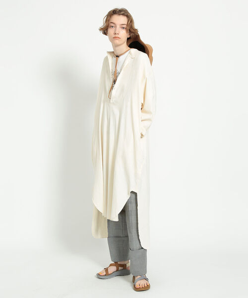 BEAMS BOY（ビームスボーイ）の「BEAMS BOY / リブ ユーロ ヴィンテージ ワンピース（ワンピース・レディース・ネイビー/ナチュラル・ONE SIZE）」の8枚目の写真