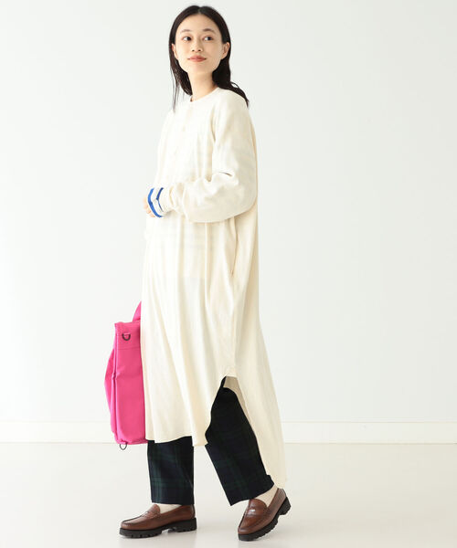 BEAMS BOY（ビームスボーイ）の「BEAMS BOY / リブ ユーロ ヴィンテージ ワンピース（ワンピース・レディース・ネイビー/ナチュラル・ONE SIZE）」の5枚目の写真