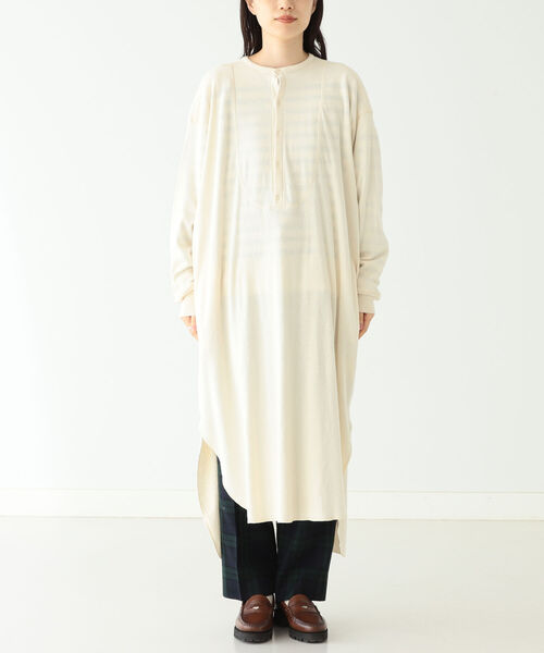 BEAMS BOY（ビームスボーイ）の「BEAMS BOY / リブ ユーロ ヴィンテージ ワンピース（ワンピース・レディース・ネイビー/ナチュラル・ONE SIZE）」の13枚目の写真