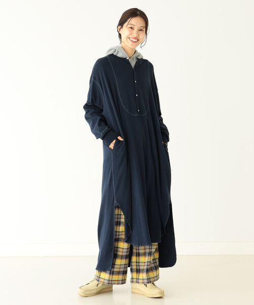 BEAMS BOY（ビームスボーイ）の「BEAMS BOY / リブ ユーロ ヴィンテージ ワンピース（ワンピース・レディース・ネイビー/ナチュラル・ONE SIZE）」の18枚目の写真