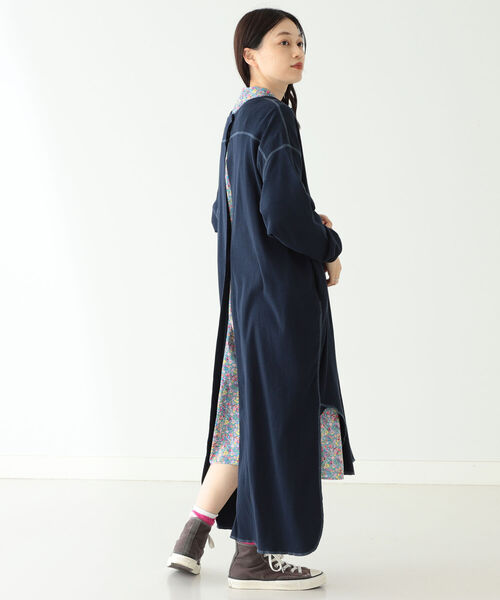 BEAMS BOY（ビームスボーイ）の「BEAMS BOY / リブ ユーロ ヴィンテージ ワンピース（ワンピース・レディース・ネイビー/ナチュラル・ONE SIZE）」の19枚目の写真