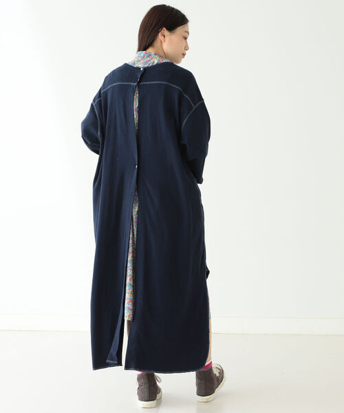 BEAMS BOY（ビームスボーイ）の「BEAMS BOY / リブ ユーロ ヴィンテージ ワンピース（ワンピース・レディース・ネイビー/ナチュラル・ONE SIZE）」の22枚目の写真