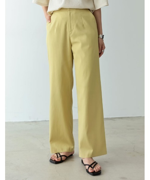 Re:EDIT（リエディ）の「[2点セット][低身長/高身長サイズ有]半袖シャツジャケット×ストレートスラックスセットアップ（セットアップ・レディース・イエロー/グレー/アイボリー/ピンク/ブラック・SHORT/TALL/MEDIUM/LARGE）」の8枚目の写真