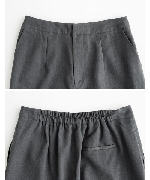 Re:EDIT（リエディ）の「[2点セット][低身長/高身長サイズ有]半袖シャツジャケット×ストレートスラックスセットアップ（セットアップ・レディース・イエロー/グレー/アイボリー/ピンク/ブラック・SHORT/TALL/MEDIUM/LARGE）」の10枚目の写真