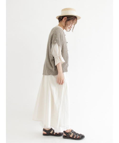 Samansa Mos2（サマンサ モスモス）の「切替レース貼りワンピース（ワンピース・レディース・ブラック/オレンジ/モカ/キナリ・ﾌﾘ-）」の12枚目の写真