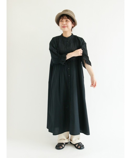 Samansa Mos2（サマンサ モスモス）の「切替レース貼りワンピース（ワンピース・レディース・ブラック/オレンジ/モカ/キナリ・ﾌﾘ-）」の7枚目の写真