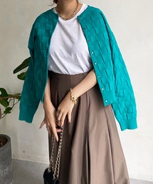 DouDou | ブロックチェックカーディガン(カーディガン/ボレロ)