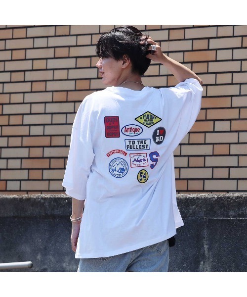 Bling Leads(ブリングリーズ)の「/Bl/ランダムワッペン半袖Tシャツ(Tシャツ/カットソー・メンズ・ホワイト/ダークグリーン/ロイヤルブルー/スミクロ/グレイッシュブルー・MEDIUM/LARGE)」の8枚目の写真
