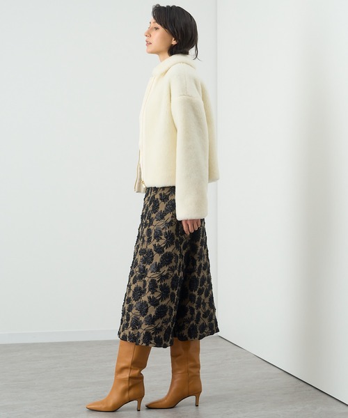 定価69300円 ANAYI メタリックフラワーフレア スカート ANAYI