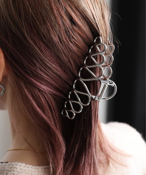 Port / ポート 】 シルバー デザイン バンスクリップ（バレッタ/ヘア