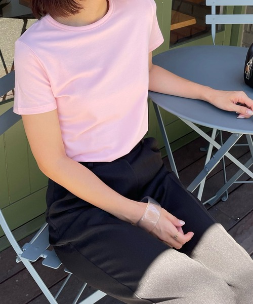LE MORE(リモア)の「シンプルコンパクトTシャツ(Tシャツ/カットソー・レディース・ホワイト/ブラック/ピンク・FREE)」の17枚目の写真