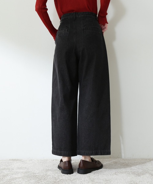 N.(N. Natural Beauty Basic)(エヌエヌナチュラルビューティーベーシック)の「【S Size Line】◆タックワイドデニムパンツ(デニムパンツ・レディース・ブラック/ワンウォッシュ・SMALL/MEDIUM)」の9枚目の写真