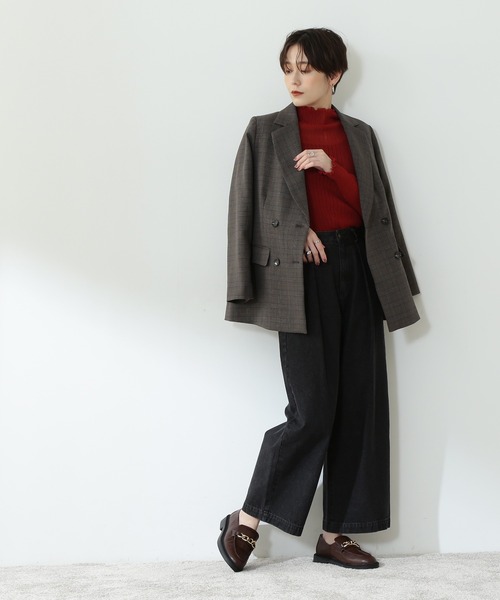 N.(N. Natural Beauty Basic)(エヌエヌナチュラルビューティーベーシック)の「【S Size Line】◆タックワイドデニムパンツ(デニムパンツ・レディース・ブラック/ワンウォッシュ・SMALL/MEDIUM)」の3枚目の写真