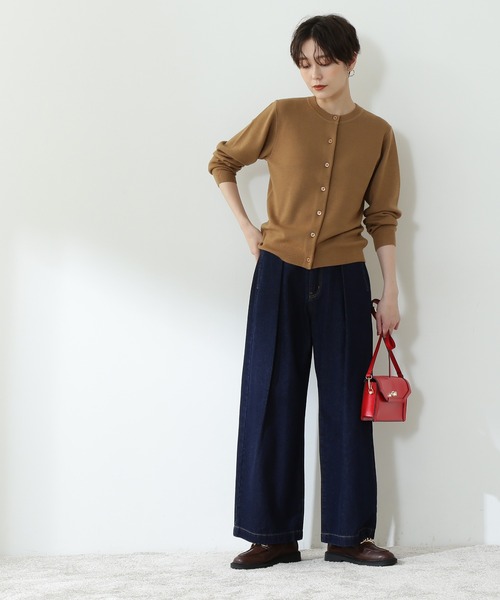 N.(N. Natural Beauty Basic)(エヌエヌナチュラルビューティーベーシック)の「【S Size Line】◆タックワイドデニムパンツ(デニムパンツ・レディース・ブラック/ワンウォッシュ・SMALL/MEDIUM)」の6枚目の写真