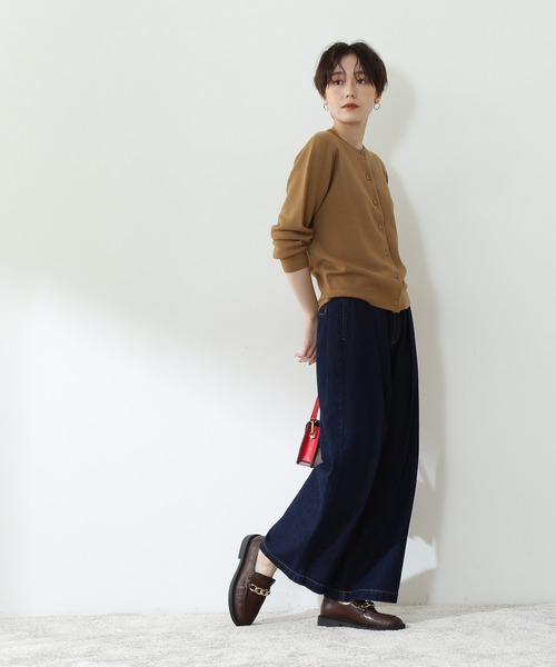 N.(N. Natural Beauty Basic)(エヌエヌナチュラルビューティーベーシック)の「【S Size Line】◆タックワイドデニムパンツ(デニムパンツ・レディース・ブラック/ワンウォッシュ・SMALL/MEDIUM)」の7枚目の写真