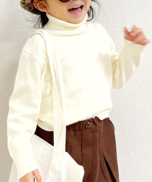 MAKE YOUR DAY（メイクユアデイ）の「コットンタートルセーター■80～140cm（ニット/セーター・キッズ・ブラック/ベージュ/オフホワイト・80/110/90/100/130/120/140）」の5枚目の写真