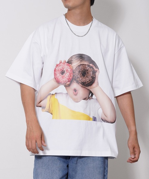 acme de la vie（アクメドラビ）の「acme de la vie(アクメドラビ) ベイビーフェイスプリント 半袖Tシャツ（Tシャツ/カットソー・メンズ・ホワイト/ブラック・M/L）」の2枚目の写真