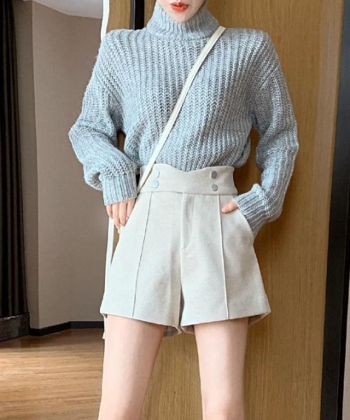 gossip!ロサンゼルス(ゴシップロサンゼルス)の「ハイウエストショートパンツ(その他パンツ・レディース・ブラック/ベージュ・FREE)」の6枚目の写真
