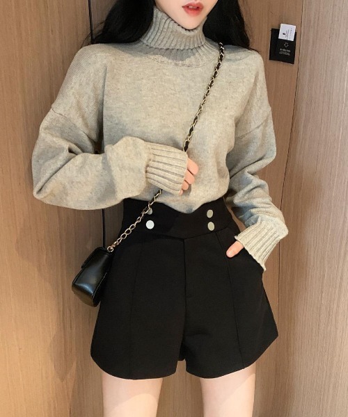gossip!ロサンゼルス(ゴシップロサンゼルス)の「ハイウエストショートパンツ(その他パンツ・レディース・ブラック/ベージュ・FREE)」の3枚目の写真