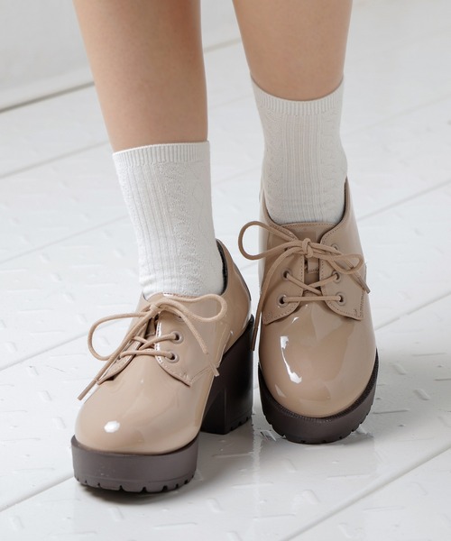 Honeys（ハニーズ）の「パール付ケーブルクルー丈（ソックス/靴下・レディース・ホワイト/ブラック/ピンク/ブルーグレー・FREE）」の5枚目の写真