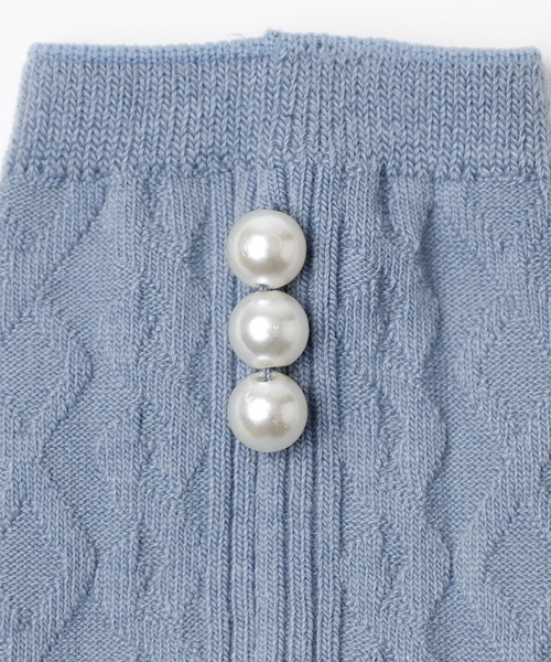 Honeys（ハニーズ）の「パール付ケーブルクルー丈（ソックス/靴下・レディース・ホワイト/ブラック/ピンク/ブルーグレー・FREE）」の16枚目の写真