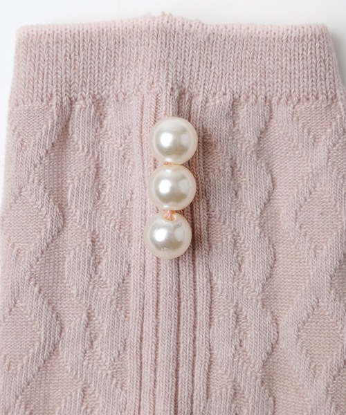 Honeys（ハニーズ）の「パール付ケーブルクルー丈（ソックス/靴下・レディース・ホワイト/ブラック/ピンク/ブルーグレー・FREE）」の18枚目の写真