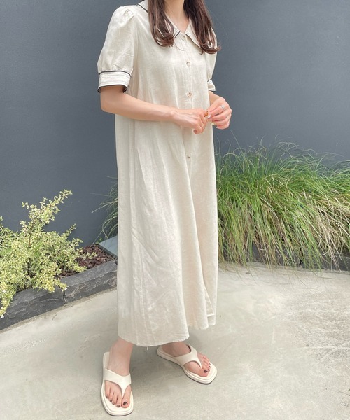 LE MORE（リモア）の「レトロボタンシャツワンピース（ワンピース・レディース・ブラック/アイボリー・FREE）」の19枚目の写真