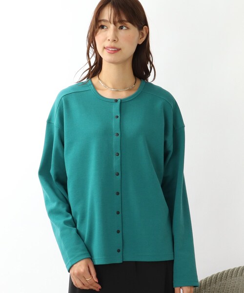 DRESKIP(ドレスキップ)の「◆【2WAY】ポンチスナップ釦カーディガン(カーディガン/ボレロ・レディース・ブラック/グリーン/サンドベージュ/ピンク系・02/03/04)」の15枚目の写真