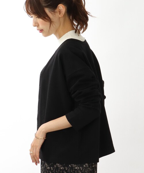 DRESKIP(ドレスキップ)の「◆【2WAY】ポンチスナップ釦カーディガン(カーディガン/ボレロ・レディース・ブラック/グリーン/サンドベージュ/ピンク系・02/03/04)」の18枚目の写真