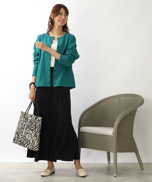 DRESKIP(ドレスキップ)の「◆【2WAY】ポンチスナップ釦カーディガン(カーディガン/ボレロ・レディース・ブラック/グリーン/サンドベージュ/ピンク系・02/03/04)」の14枚目の写真