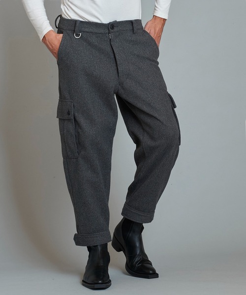 NO ID.(ノーアイディ)の「【NO ID.】Sarrouel Cargo Trousers / サルエル カーゴ トラウザーズ(スラックス・メンズ・ワイン/ブラック/ダークグレー・1/2)」の1枚目の写真