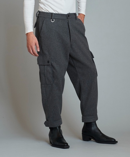 NO ID.(ノーアイディ)の「【NO ID.】Sarrouel Cargo Trousers / サルエル カーゴ トラウザーズ(スラックス・メンズ・ワイン/ブラック/ダークグレー・1/2)」の21枚目の写真
